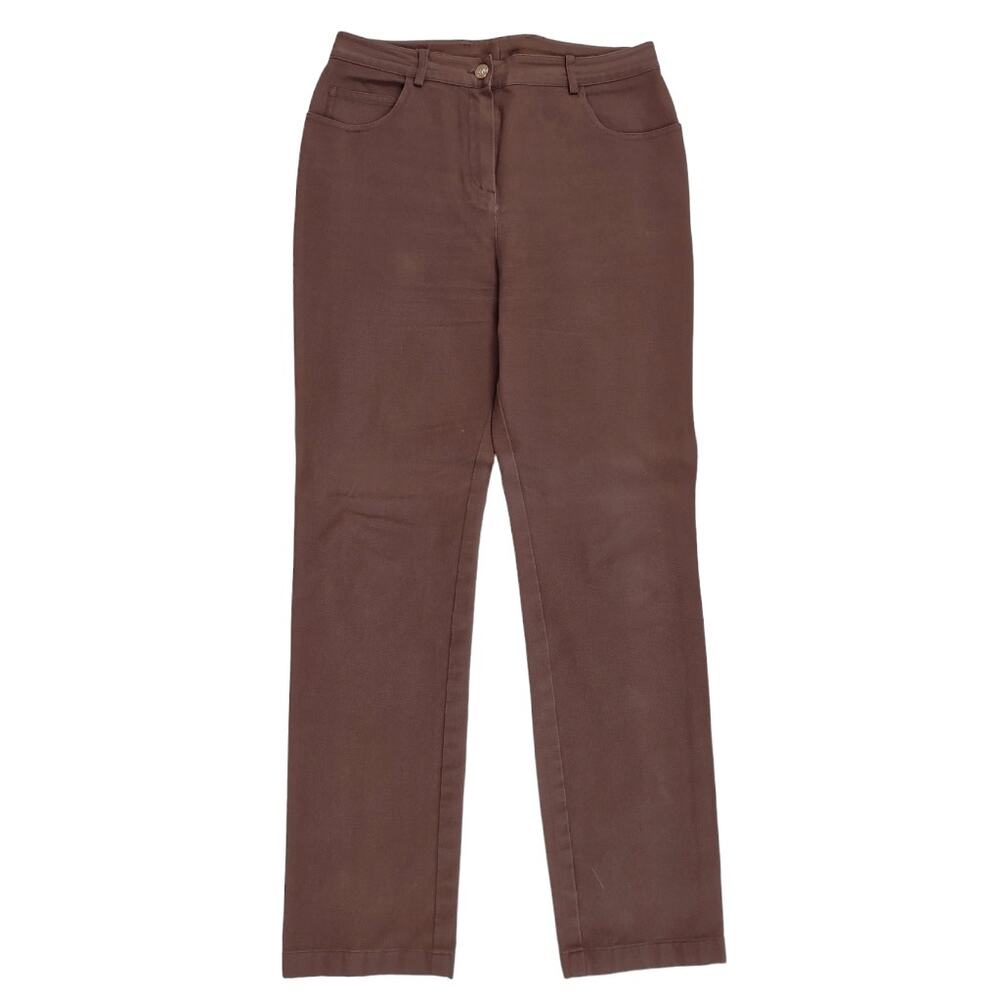 ST. JOHN SPORT Brown Stretch Denim Jeans Size 6 Gorpcore Business Casual Preppy